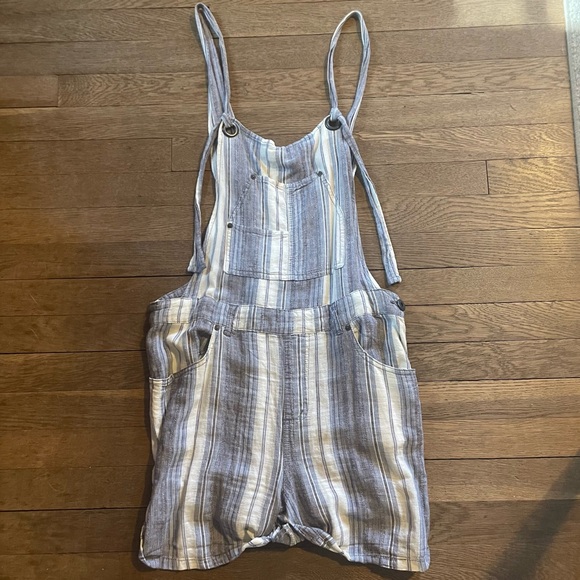 Free People Chambray Combo Overalls - Picture 3 of 8